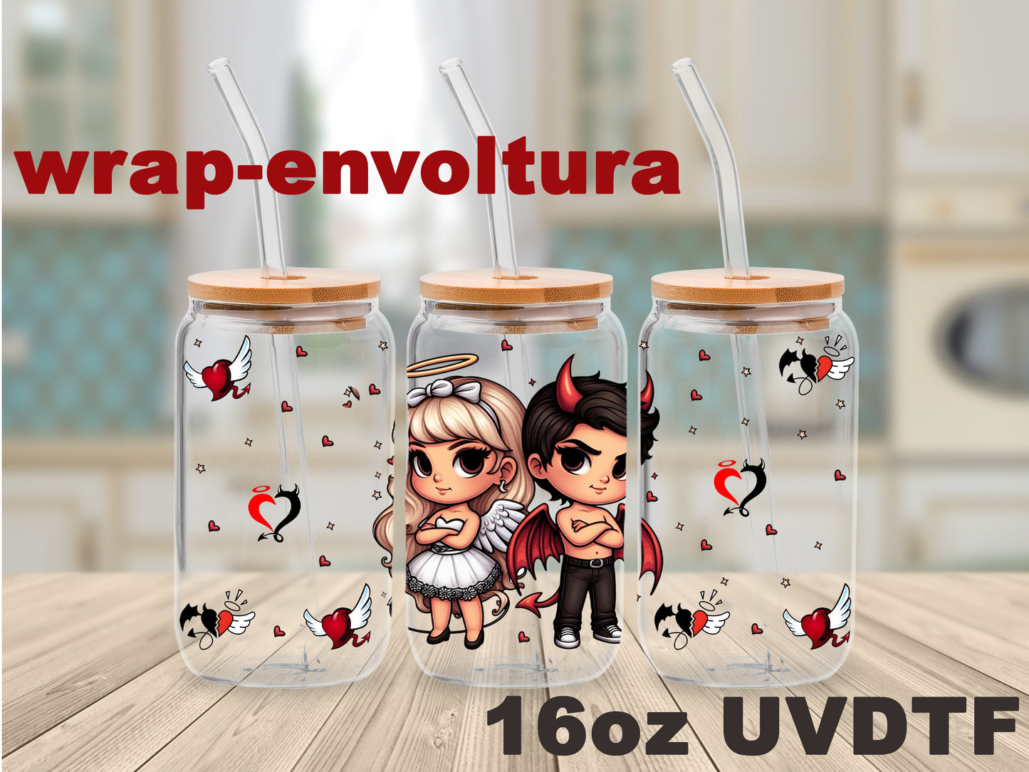 Angel y Demonio uvdtf wrap/envoltura