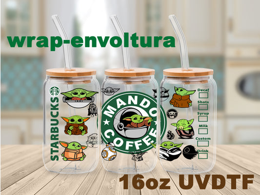 Baby Yoda Coffee uvdtf wrap/envoltura