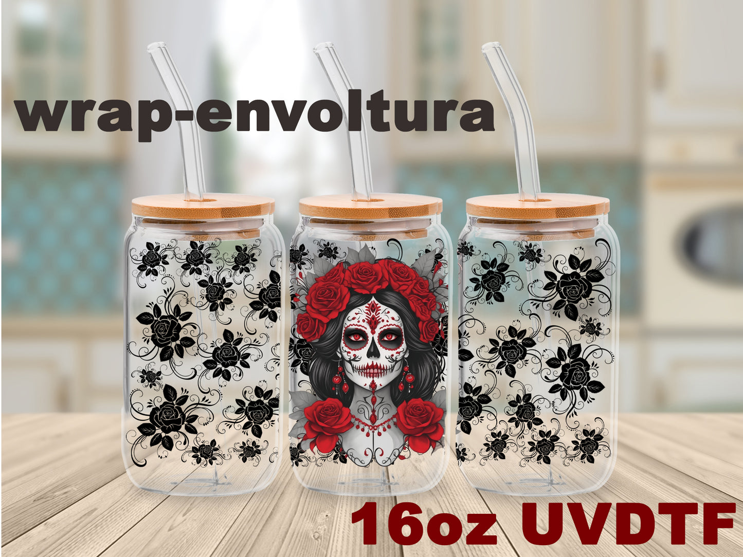 Catrina Roja uvdtf wrap/envoltura