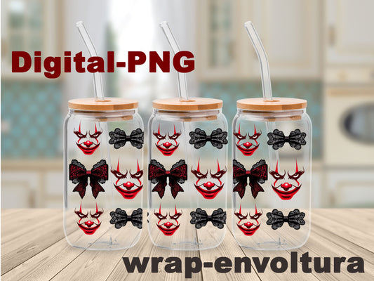 Clown and bows Digital-PNG wrap/envoltura