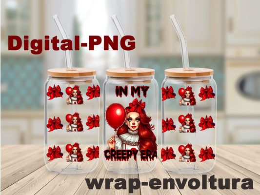 Clown girl red Digital-PNG wrap/envoltura