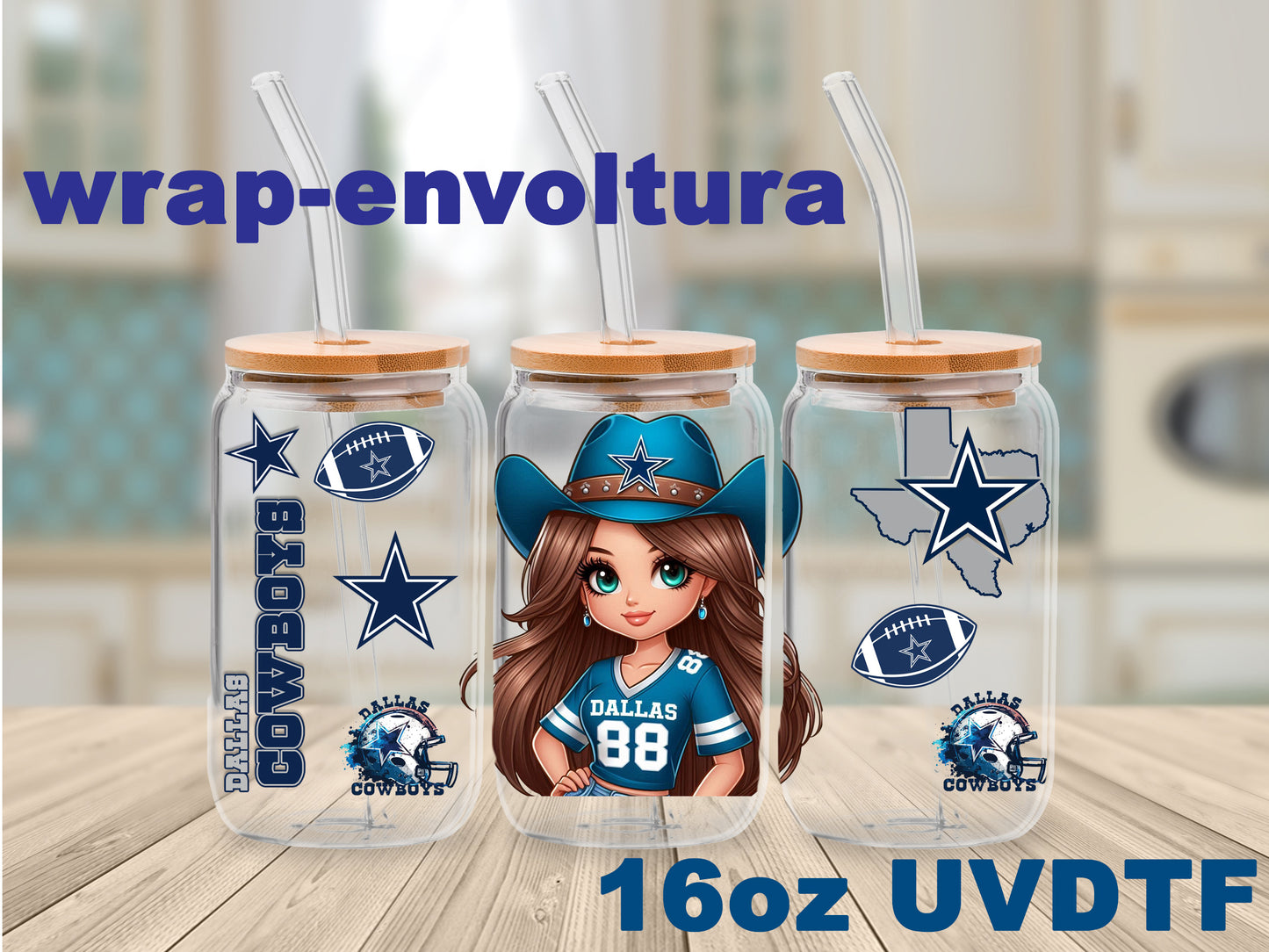 Dallas Cowboys Girl uvdtf wrap/envoltura