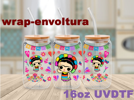 Dia De Muertos Frida uvdtf wrap/envoltura