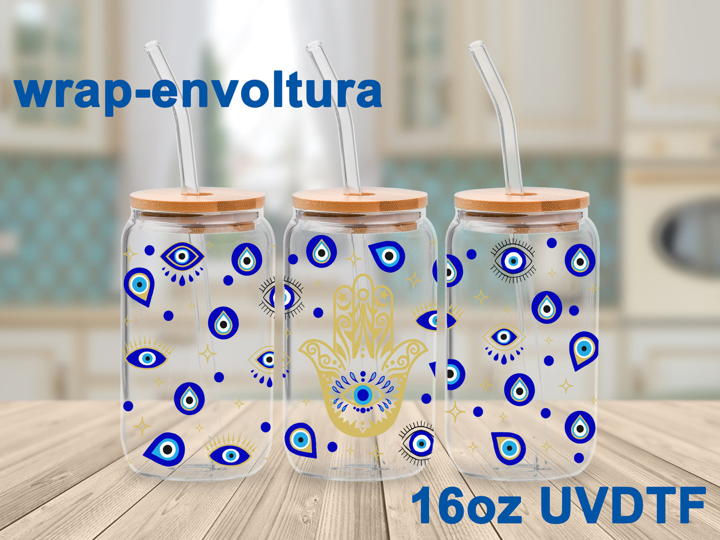 Ojos azules uvdtf wrap/envoltura