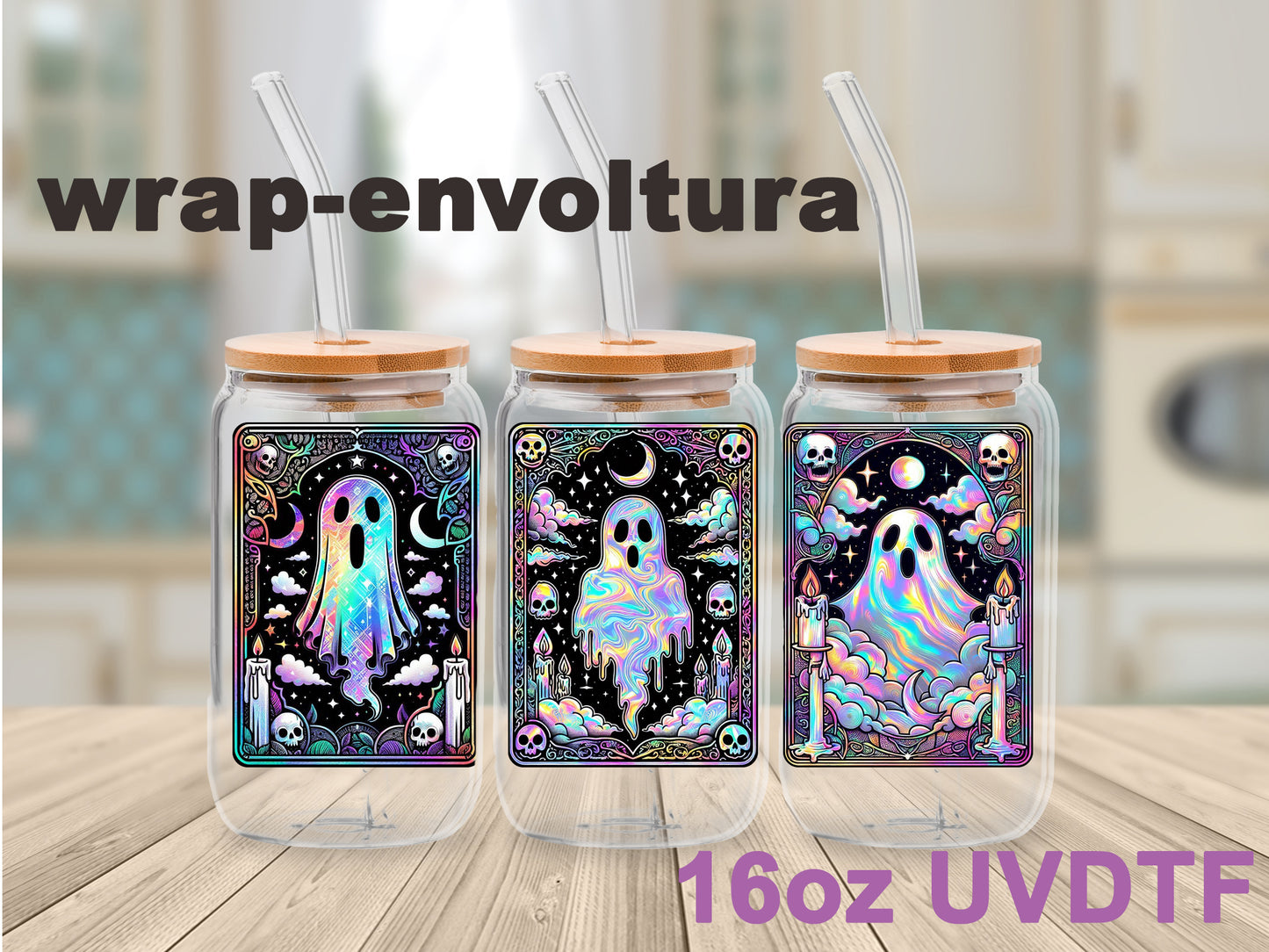 Ghost Tarot uvdtf wrap/envoltura