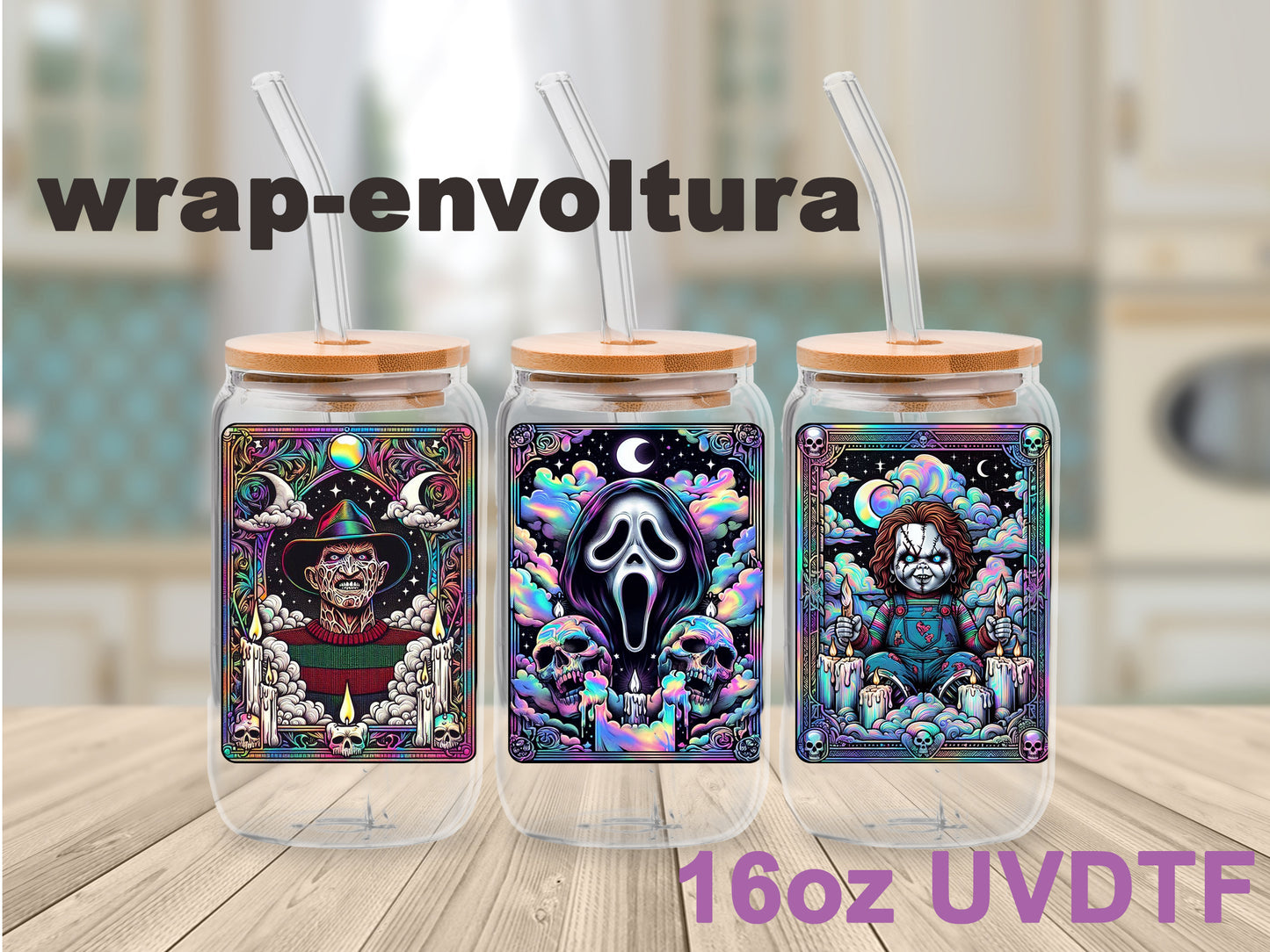 Killers Horror Tarot uvdtf wrap/envoltura