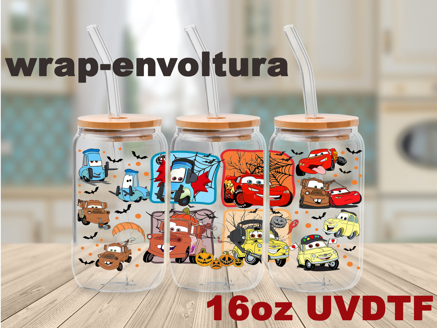 Cars Personajes uvdtf wrap/envoltura