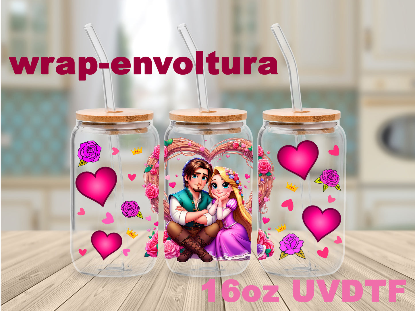 Rapunzel y Flynn uvdtf wrap/envoltura