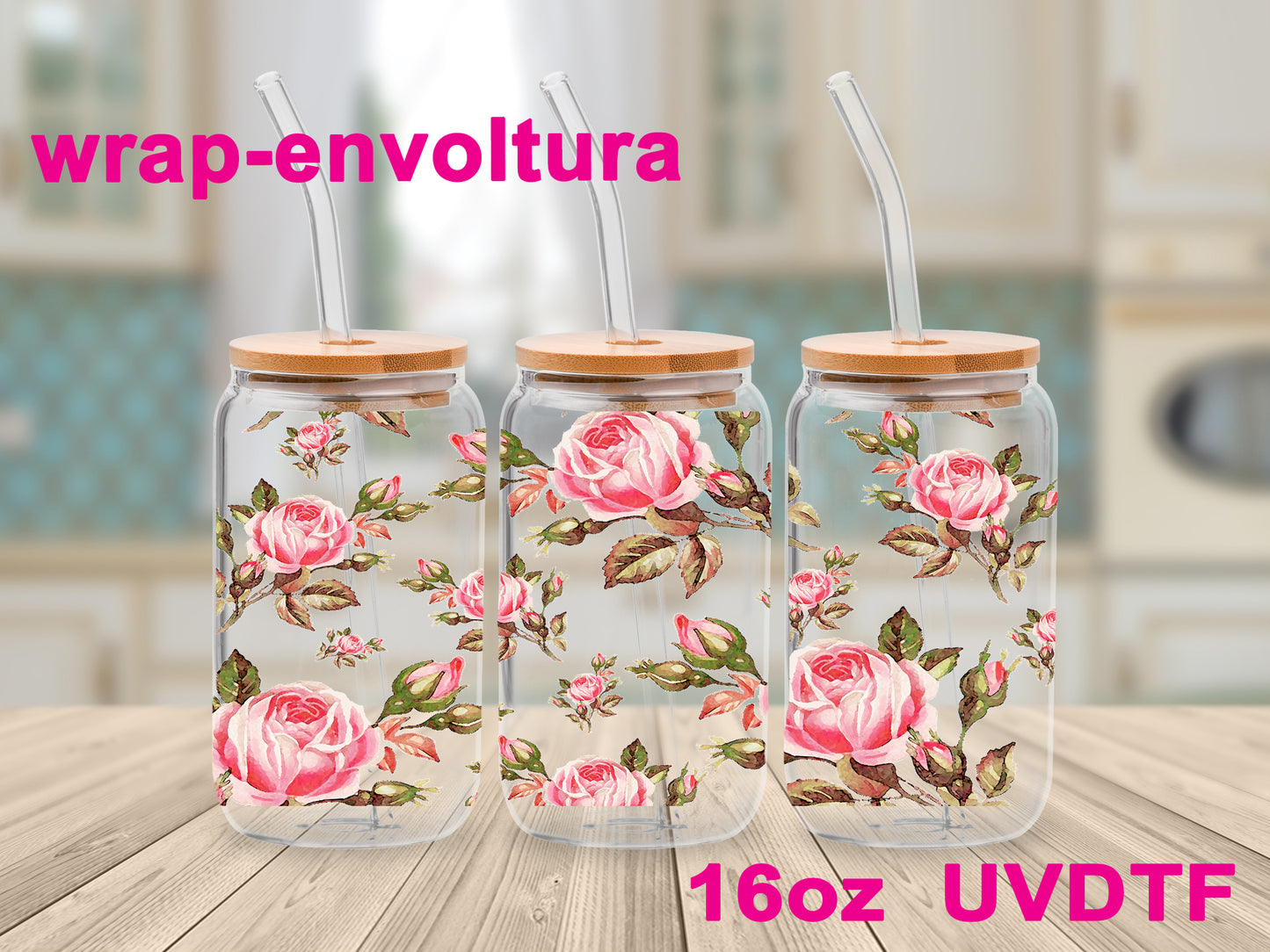 Rosas/Roses uvdtf wrap/envoltura