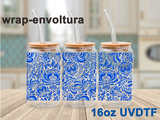 Talavera azul uvdtf wrap/envoltura