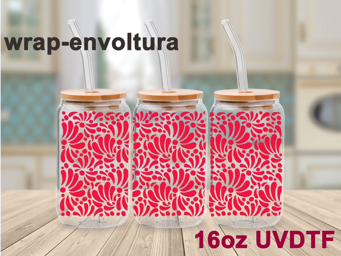 Talavera rojo uvdtf wrap/envoltura