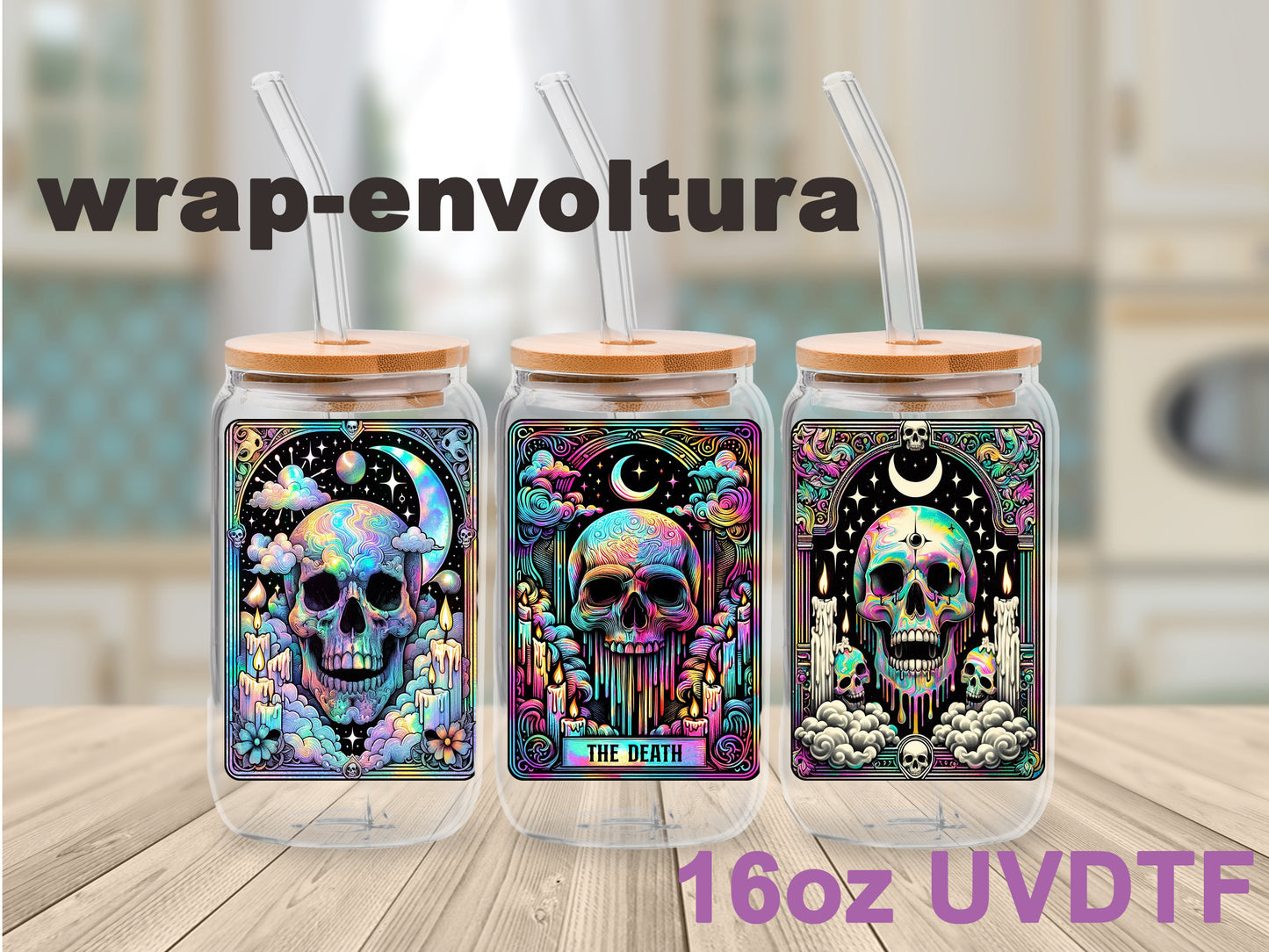 The Death Tarot uvdtf wrap/envoltura