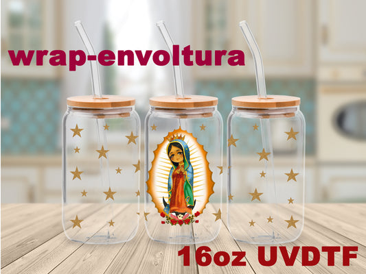 Virgen de Guadalupe uvdtf wrap/envoltura