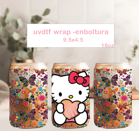 wrap-16 oz -envoltura -uvdtf kitty mexicana mariposas